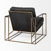 Watson Black Leather Wrap Gold Metal Frame Accent Chair