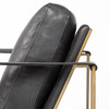 Watson Black Leather Wrap Gold Metal Frame Accent Chair