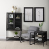 Arelius 20L x 18W x 26H Black-Brown Wood W/ Black Metal Frame End/Side Table