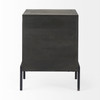 Arelius 20L x 18W x 26H Black-Brown Wood W/ Black Metal Frame End/Side Table