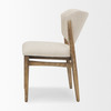 Cline Cream Fabric Upholstered and Light Brown Wood Dining Chair