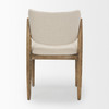 Cline Cream Fabric Upholstered and Light Brown Wood Dining Chair