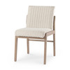 Tahoe Cream Boucle Upholstered and Light Brown Wood Armless Dining Chair