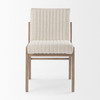 Tahoe Cream Boucle Upholstered and Light Brown Wood Armless Dining Chair