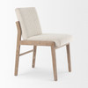 Tahoe Cream Boucle Upholstered and Light Brown Wood Armless Dining Chair