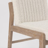 Tahoe Cream Boucle Upholstered and Light Brown Wood Armless Dining Chair