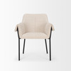 Brently Dining Chair w/ Oatmeal Fabric & Matte Black Metal Legs