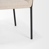 Brently Dining Chair w/ Oatmeal Fabric & Matte Black Metal Legs