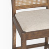 Elle Rounded Caneback Medium Brown Wood W/ Oatmeal Fabric Counter Stool
