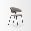 Carolyn Dining Chair w/ Gray Fabric & Matte Black Metal