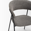 Carolyn Dining Chair w/ Gray Fabric & Matte Black Metal