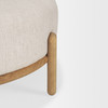 Gwynn Beige Fabric w/ Light Brown Wood Ottoman