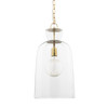 Sadah Tall Clear Blown Glass w/ Gold Metal Pendant Light