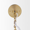 Sadah Tall Clear Blown Glass w/ Gold Metal Pendant Light