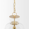 Sadah Tall Clear Blown Glass w/ Gold Metal Pendant Light