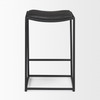 Taniel Black Leather w/ Black Metal Counter Stool