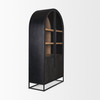 Sloan 80.5H Black Wood W/Black Metal Frame Arched Cabinet