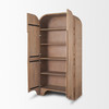 Sorina Reverse Fluted Light Brown Wood Curio Cabinet