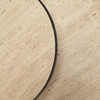 Wade Travertine Marble w/ Matte Black Metal End Tables