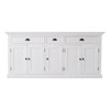 French Coastal Kitchen Hutch Cabinet with 5 Doors 3 Drawers 71"