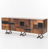 Aksel Rustic Lodge Reclaimed Wood Patchwork Console