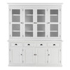 French Coastal Buffet Hutch Unit with 4 Glass Doors 79"