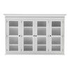 French Coastal Buffet Hutch Unit with 4 Glass Doors 79"