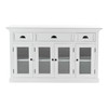French Coastal Buffet with 4 Glass Doors 3 Drawers  57"