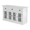 French Coastal Buffet with 4 Glass Doors 3 Drawers  57"
