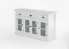 French Coastal Buffet with 4 Glass Doors 3 Drawers  57"