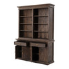 French Rustic Hutch Bookcase Unit 63"