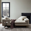 Everly Tete A Tete Taupe Double Chaise Lounge 81"