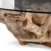 Willow Teak Root/Glass Round Coffee Table