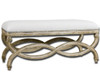 Linen Upholstered bed end bench