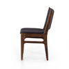 Bina Side Chair-Dark Blue Canvas with Walnut arms