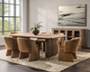 Travelle Tawny Brown Oak Wood Rectangle Dining Table 84"