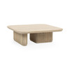 Travelle Cream Wash Oak Wood Square Coffee Table 48"