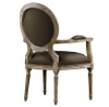 Louis Vintage Round Dining Arm Chair- Linen