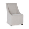 Warwick Upholstered Rolling Dining Chair - Stone Beige