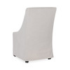 Warwick Upholstered Rolling Dining Chair - Stone Beige