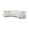 Octavia Ivory Upholstered 2-Piece Curved Sectional Sofa