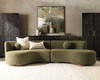 Octavia Green Upholstered 2-Piece Curved Sectional Sofa