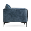 Abigail Leather Club Chair - Ocean Blue