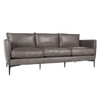 Abigail Leather Sofa - Pewter Gray