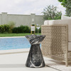 Fern Outdoor Round Accent Table - Black