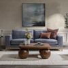 Donovan Perla Fumo Leather Sofa