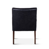Madison 24" Dining Armchair in Black Leather with Dark Legs