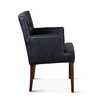 Madison 24" Dining Armchair in Black Leather with Dark Legs
