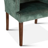 Madison 24" Dining Armchair in Green Velvet with Dark Legs
