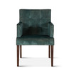 Madison 24" Dining Armchair in Green Velvet with Dark Legs